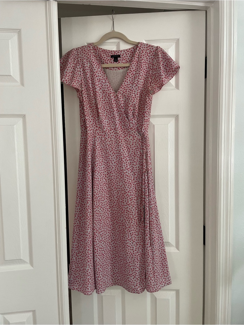 Ann Taylor Pink Floral Wrap Maxi Dress